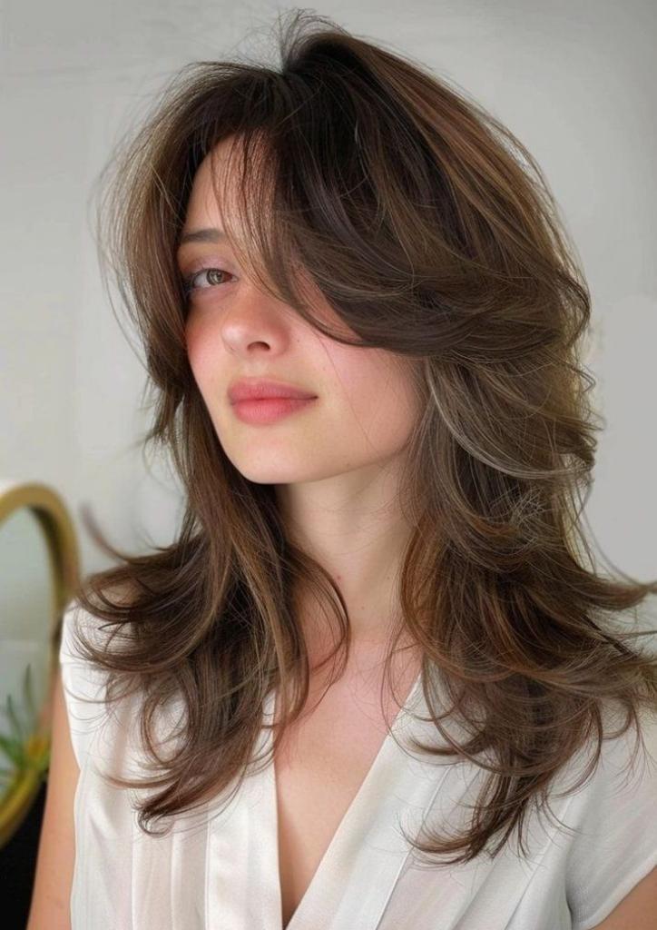 Modern Textured Layer Cut with Bangs