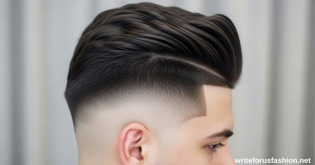 A modern fade variation offering a sharp, blended look