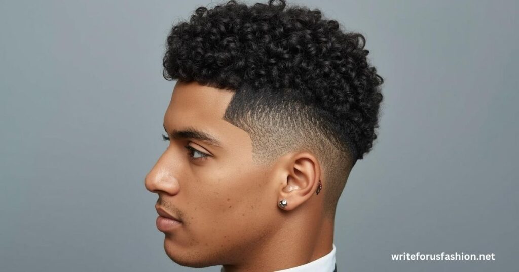 Curly Burst Fade Mullet