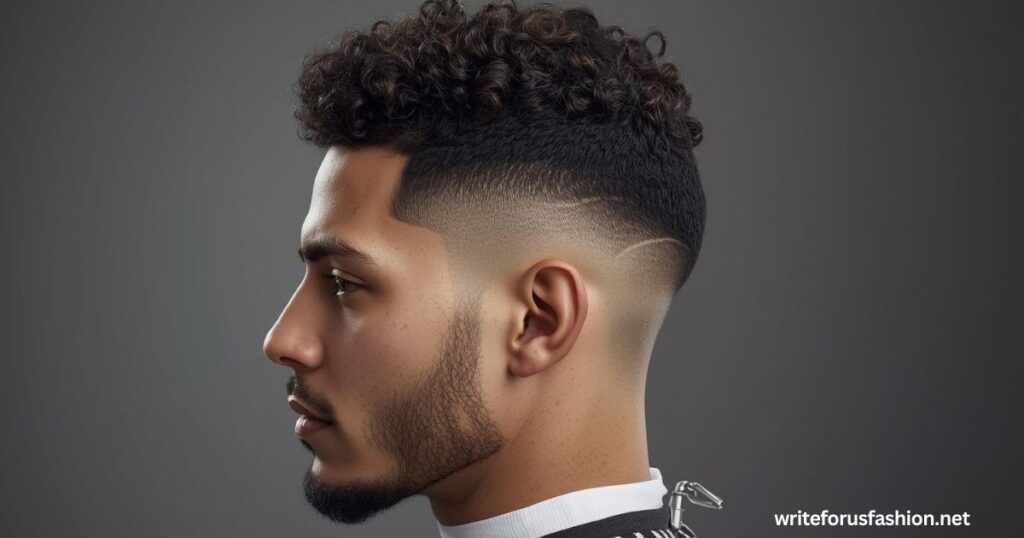 Curly Hair Mexican Taper Fade Look