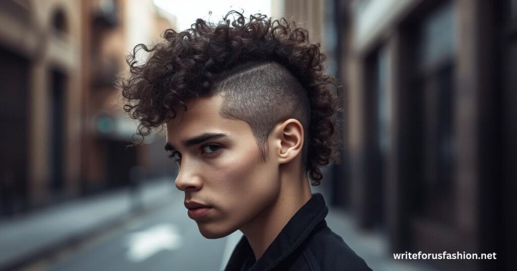 Curly Mohawk-Inspired Taper Mullet
