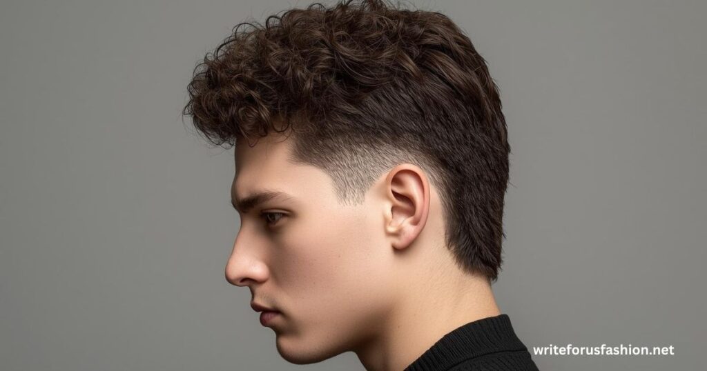 Curly Taper Mullet with Fringe