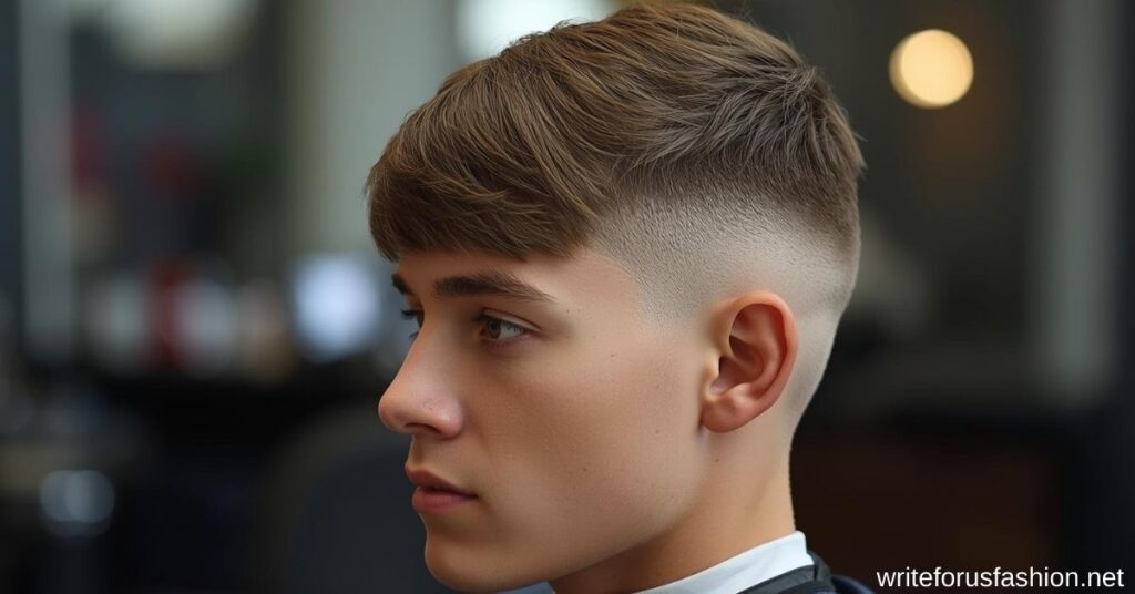 Drop Taper Fade with Textured Fringe