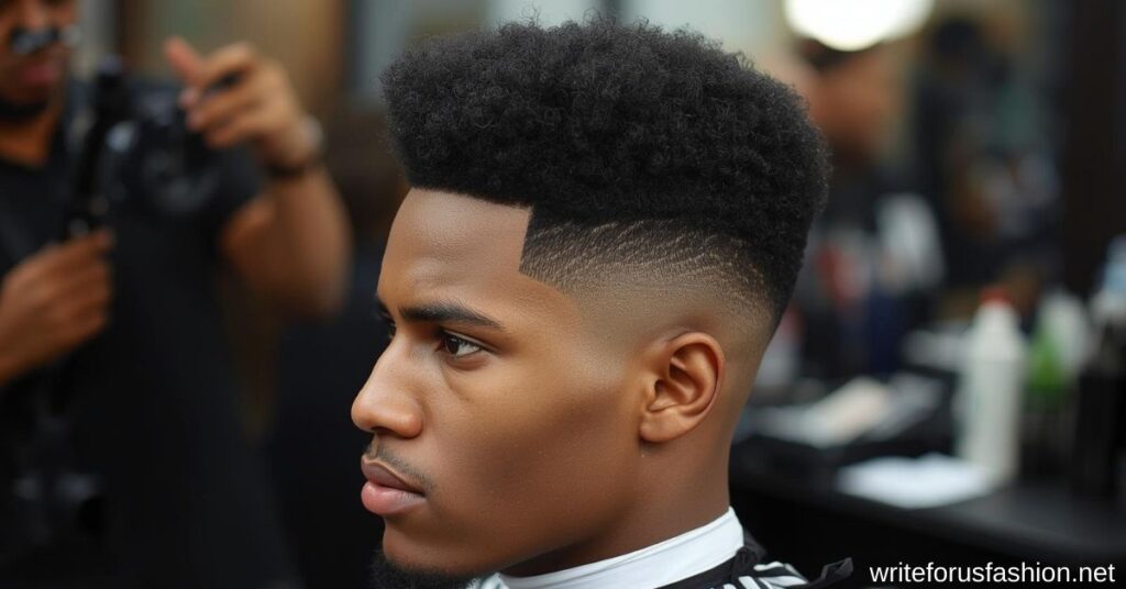 High Taper Fade with Afro Top