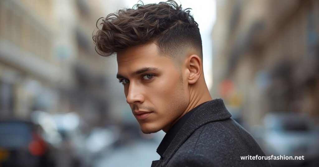 Low Taper Fade Curly Mullet