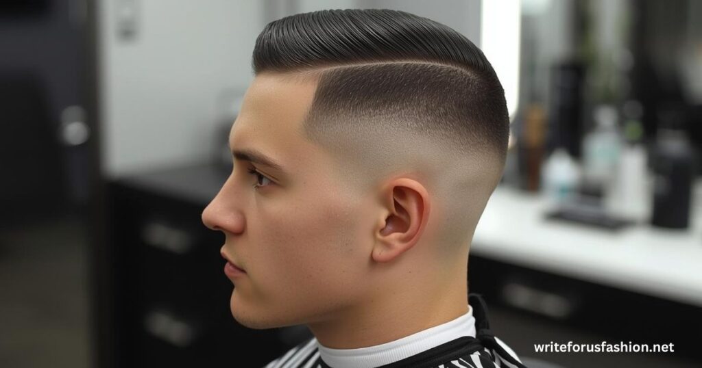Low Taper Fade with Slick Back Style