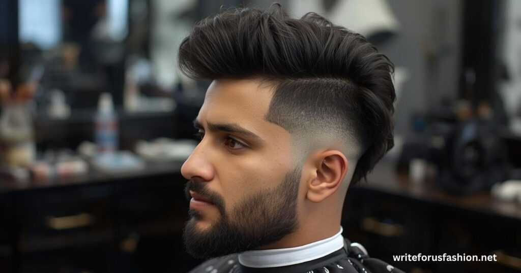 Mid Taper Fade Curly Mullet