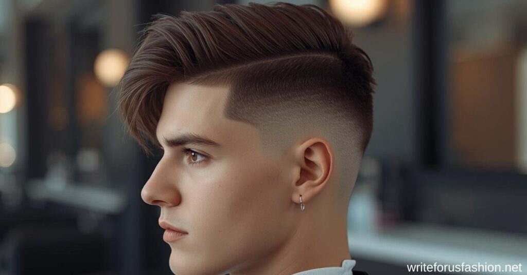 Side-Swept Taper Fade with Textured Fringe