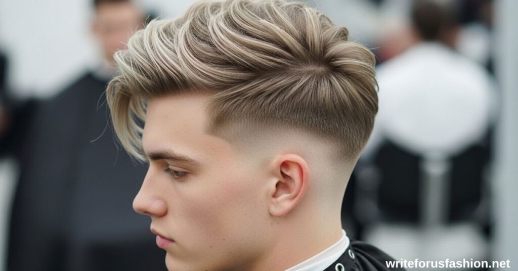 Stylish haircut with added texture or color accents