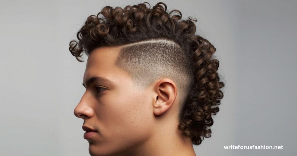 Taper Fade Mullet with Tight Curls