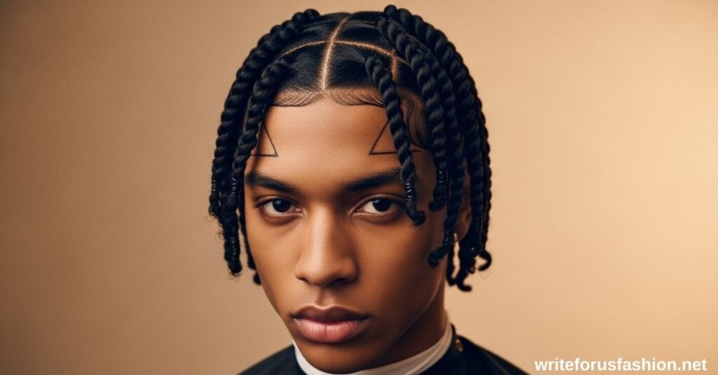 Triangle Part Two Strand Twist Male Style